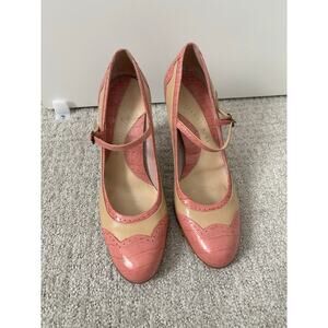 Gianni Bini Leather Oxford Mary Jane Style Pink Pumps